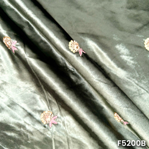 Cut Dana Thread Sequins Work Velvet Fabric-F5200